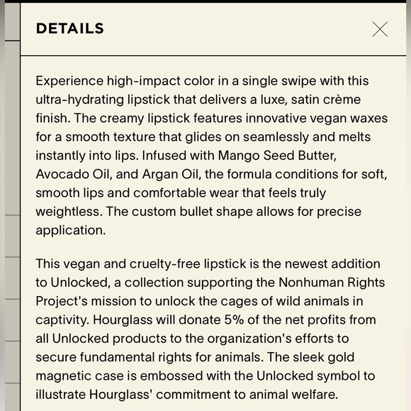 Hourglass 'Sahara' Unlocked Satin Crème Lipstick - Picture 10 of 12